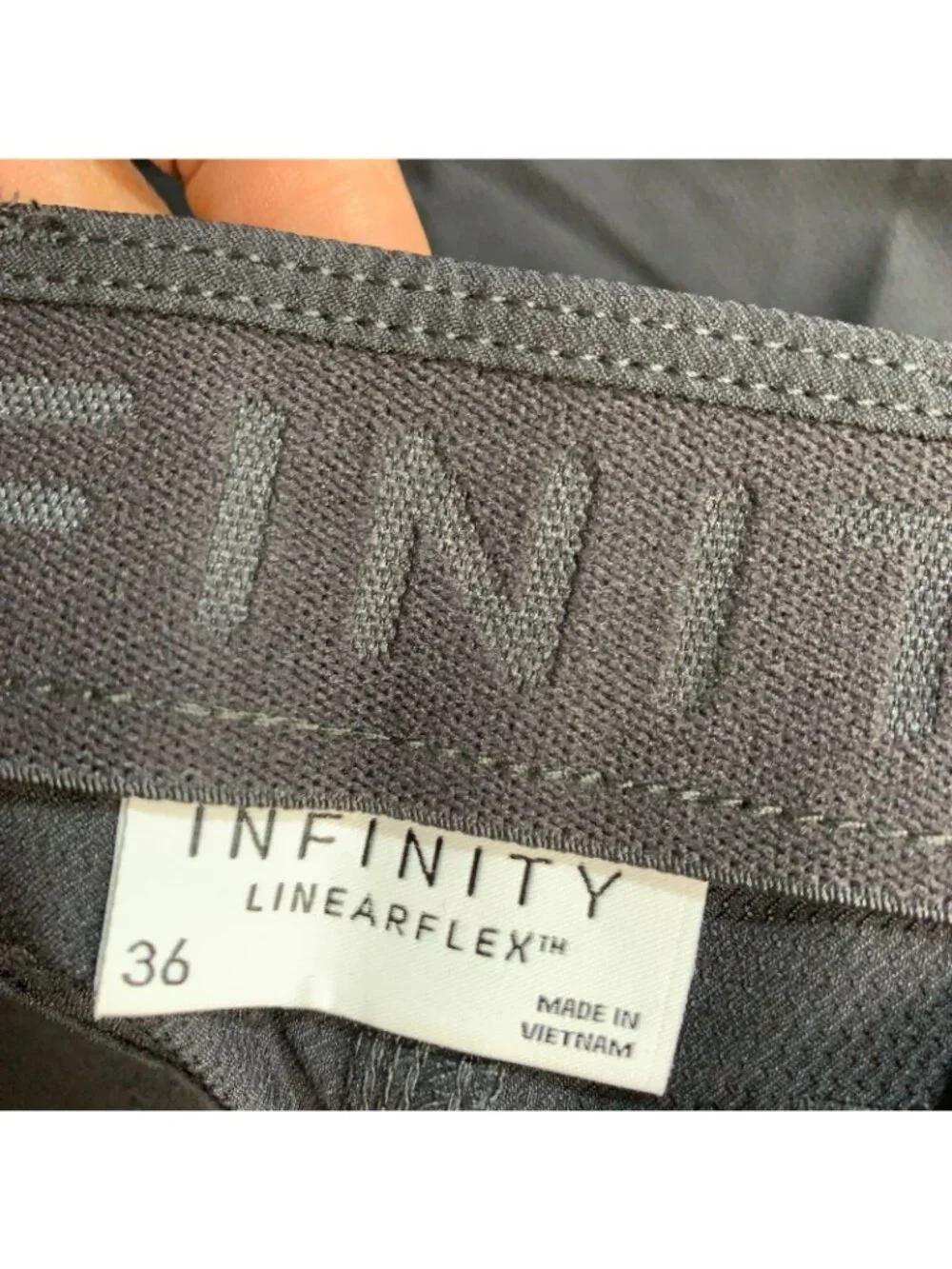 NWT Infinity LinearFlex Men's 36 Dark Gray Hybrid Stretch Shorts